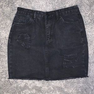 Refuge Black Denim Skirt